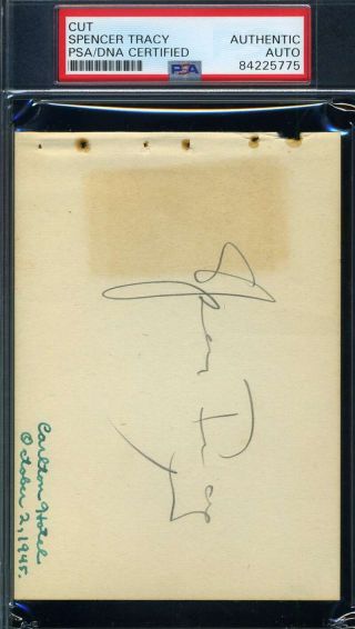 Spencer Tracy Psa Dna Signed 1940`s Album Page Autograph