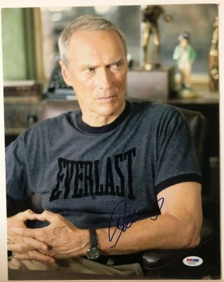 Clint Eastwood Signed 11x14 Photo " Million Dollar Baby,  Pale Rider " Psa Dna