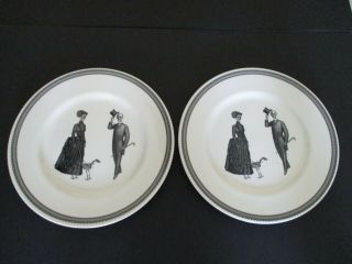 Royal Stafford Victorian English Halloween Gothic Dinner Plates Set of 4 2