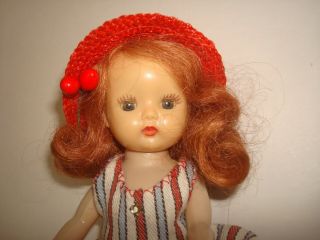 Vtg 1950s Muffie Doll Straw Hat 704 Fit Mdm Alex/jill/ginny Vogue/lmr/ginger/8 "