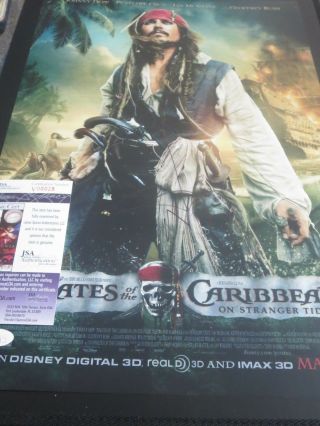 Johnny Depp Signed Pirates Of The Caribbean 12x18 Movie Poster Jsa Authenticated