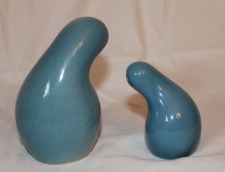 Red Wing Town & Country Eva Zeisel Schmoo Salt & Pepper Shakers Dusk Blue