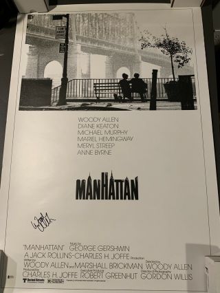 Woody Allen Signed Auto Manhattan Full Size Movie Poster Beckett Bas 2