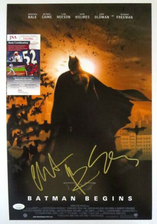 Christian Bale Gary Oldman Signed 12x18 Photo Batman Begins Poster Jsa