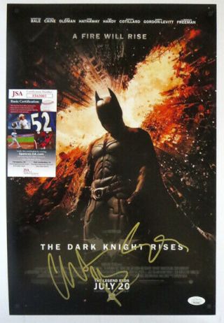 Christian Bale Gary Oldman Signed 12x18 Photo The Dark Knight Rises Poster Jsa