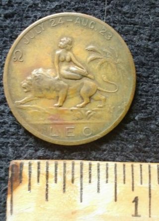 Leo July 24 Aug 23 Zodiac Token Coin Astrology Naked Lady On Lion Trustworthy