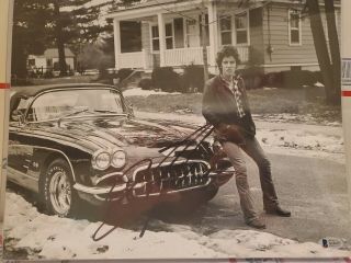 Very Rare Bruce Springsteen Born To Run Signed Autographed Photo Beckett