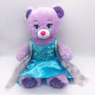 Build A Bear Anna Disney Frozen Purple Sparkle 16 " Plush Soft Toy Stuffed Animal