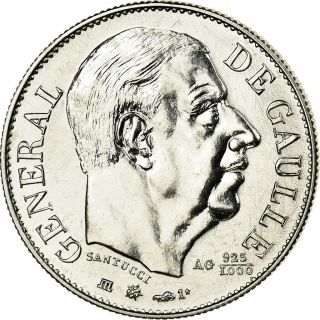 [ 716891] France,  Medal,  Général De Gaulle,  1980,  Santucci,  Ms,  Silver