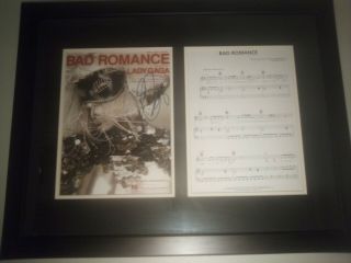 Lady Gaga Bad Romance Autographed Signed Sheet Music Authentic Psa/dna Aftal