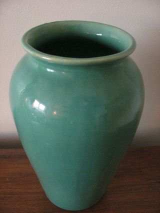 Vintage Medalta Potteries Large Green Pottery Vase