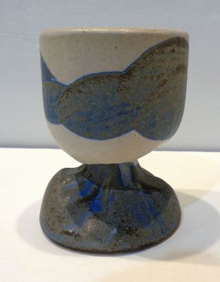 Jt Abernathy 4¼ " Blue & Gray Studio Pottery Chalice Cup Grotell Student
