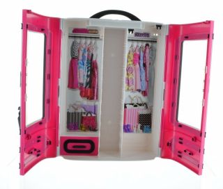 Barbie Pink Wardrobe Closet w/ Handle - Hard Plastic Carrying Case - 2015 Mattel 3