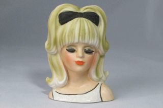 Vintage Royal Crown Hand Painted 3410 4 1/2 " Girl With Bow