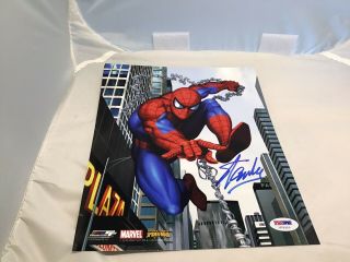 Stan Lee Signed Spider - Man 8x10 Photo Marvel Autographed Psa/dna 1a