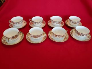 Set Of 8 Noritake 175 (christmas Ball) Cups And Saucers