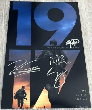 1917 Cast X4 Signed Autograph 12x18 Poster Photo George Mackay,  3 W/exact Proof
