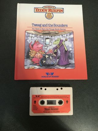 Vintage Worlds Of Wonder Teddy Ruxpin Tweeg And The Bounders Book & Tape