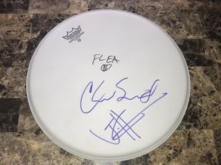 Red Hot Chili Peppers Rare Hand Signed Drumhead Flea Chad Smith Josh Klinghoffer