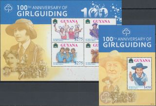 Guyana Both S/s 100th Ann Girl Guides 2010 Mnh - 24 Euro