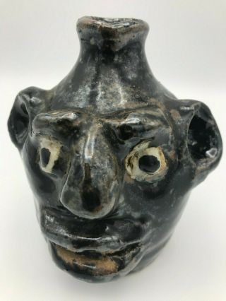 Marie Rogers Small Face Jug - Folk Art Pottery From Georgia Early Piece