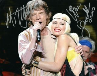 Mick Jagger And Gwen Stefani Dual Signed Autograph 8x10 Photo - Rolling Stones - -