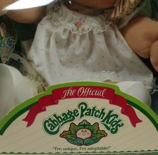 Vintage 1984 Cabbage Patch Doll 3900 with Box (White Dress with Flower) 2