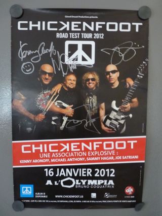 Chickenfoot 16x23.  5 Band Signed Autographed All 4 Poster Beckett Certified 2012