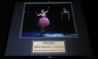 Idina Menzel & Kristin Chenoweth Signed Framed 16x20 Wicked Photo Display Aw