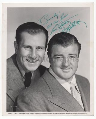 Abbott And Costello Autographed 8x10 - Both Signatures Signed By Lou Costello