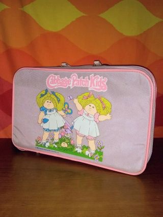 Vintage 1983 Cabbage Patch Kids Suitcase Luggage Bag | Purple Pink Imaginings 3