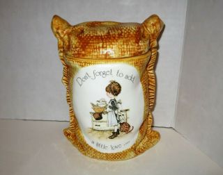 Vintage Holly Hobbie Ceramic Flour Sack Jar " Don 