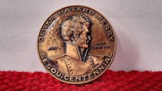 1813 - 1963 Vintage Navy Oliver Hazard Perry Sesquicentennial Ship Medal Token