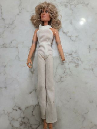 Vintage Farrah Fawcett Mego Corp 1975 Doll 12 " White Jumpsuit