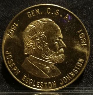 Csa Joseph Eggleston Johnston Confederate States Of America Token Medal Coin