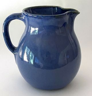 1982 Wj Gordy Georgia Art Pottery Blue Pitcher