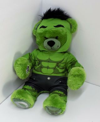 Build A Bear Marvel Avengers Incredible Hulk Bear Plush Costume 17 " Stuffed
