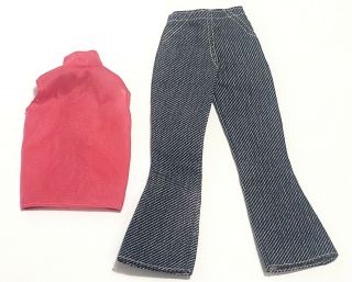 Vhtf Vintage Barbie 3351 Good Sports Outfit Jeans & Cerise Top.  Minty