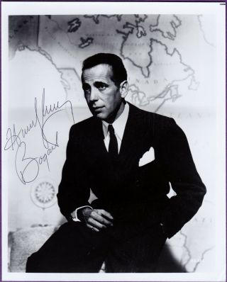 Movie Actor Humphrey Bogart Signed Autograph Signature Rare Photo
