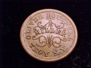 Civil War Token Made By Oliver Boutwell,  A Miller In Troy,  Ny.  Redeemed In Bills