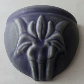 Vintage Pewabic Pottery Iris Wall Pocket/ Vase Detroit Ceramic Arts And Crafts