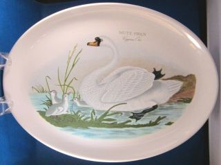Portmeirion Mute Swan Oval Platter (14.  75 In. ) Birds Of Britain - Susan Ellis