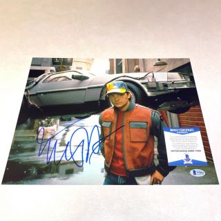 Michael J Fox Signed Autographed 11x14 Back To The Future Bttf Beckett Bas