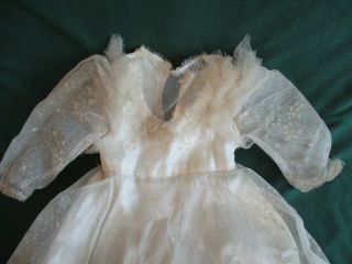 Vintage Ivory Colored Lace & Satin Hooped - Skirt Wedding Gown for 24 