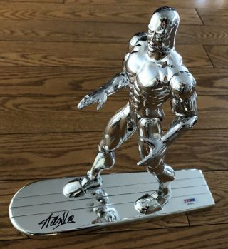 Stan Lee Signed 10” Silver Surfer Marvel Figure Psa/dna Deceased Rare