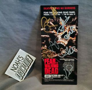 Sdcc 2016 Comic - Con Amc Fear The Walking Dead Cast Signed Autograph Poster Card