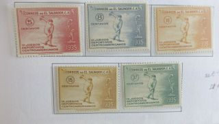 Salvador 1935 3rd Central American Games Set Nhm