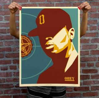 Signed Shepard Fairey & Chuck D - Fight The Power - Public Enemy Obey Giant S/n.