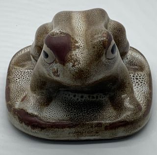 Pigeon Forge Pottery Frog Brown Speckled Tennessee Signed D F Douglas Ferguson