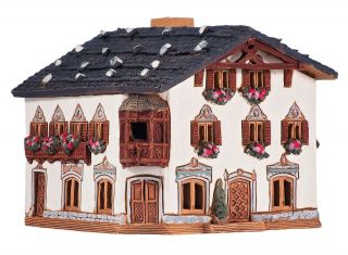 Ceramic Tealight Holder Historic House In Garmisch - Partenkirchen 10 Cm © Midene